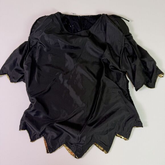 Vintage Scala Silk Beaded Sequin Top Petite Medium Art Deco Glam Flawed Zipper - Picture 9 of 15